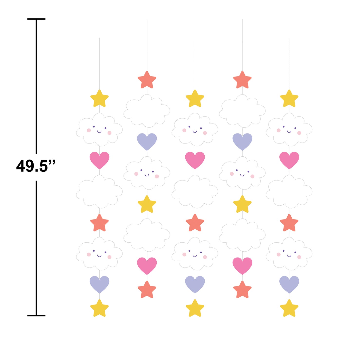 Sweet Dreams Hanging Cutouts 60 ct Dimension Image