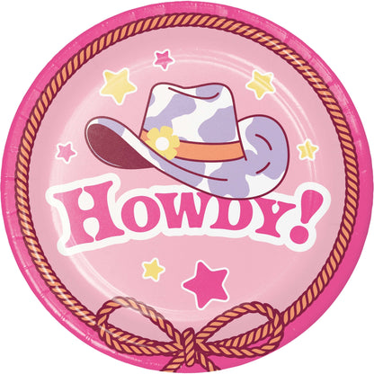 Boots and Bows Dessert Paper Plates 96 ct