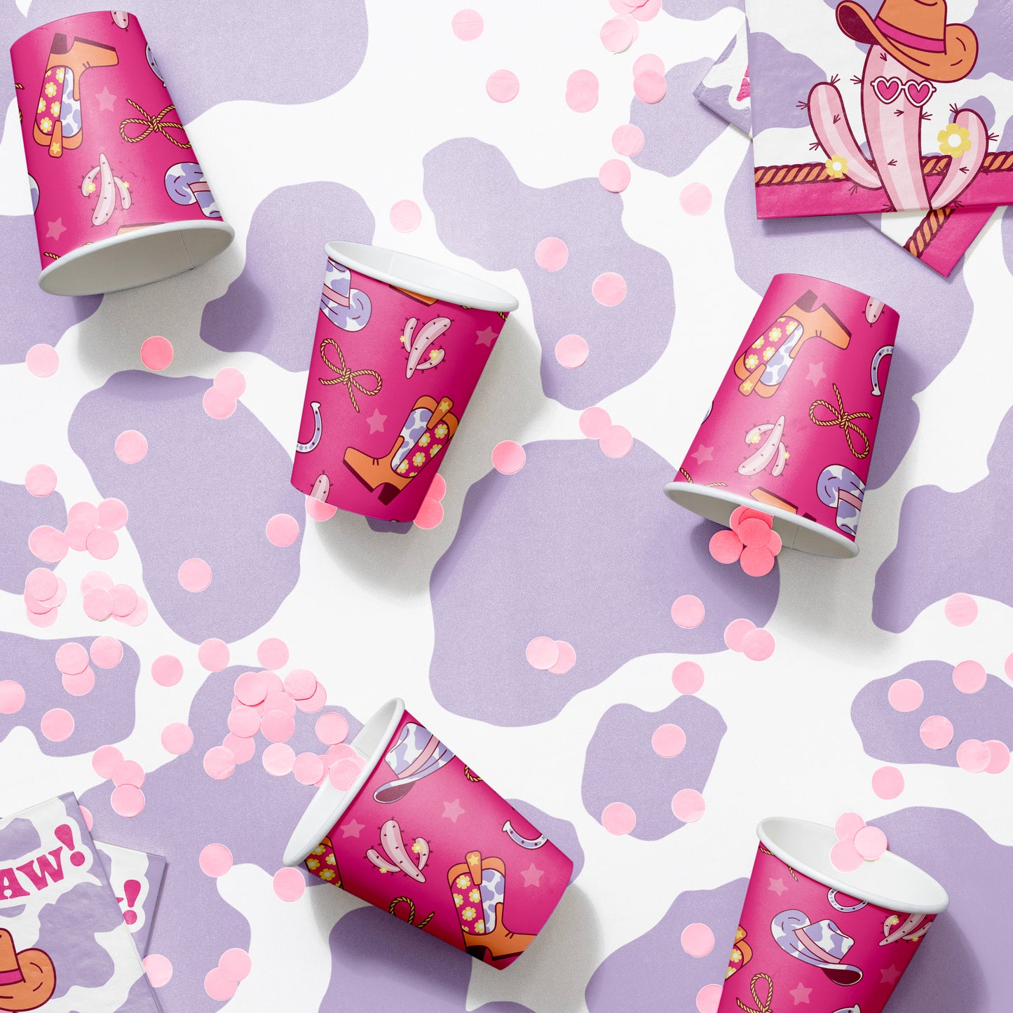 Boots and Bows Hot or Cold Paper Cups 96 ct Lifestyle Image