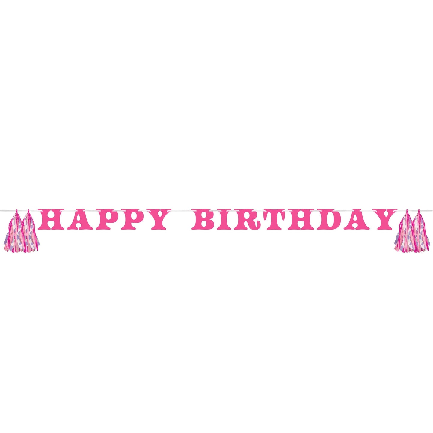Boots and Bows Happy Birthday Banner with Tassels 12 ct