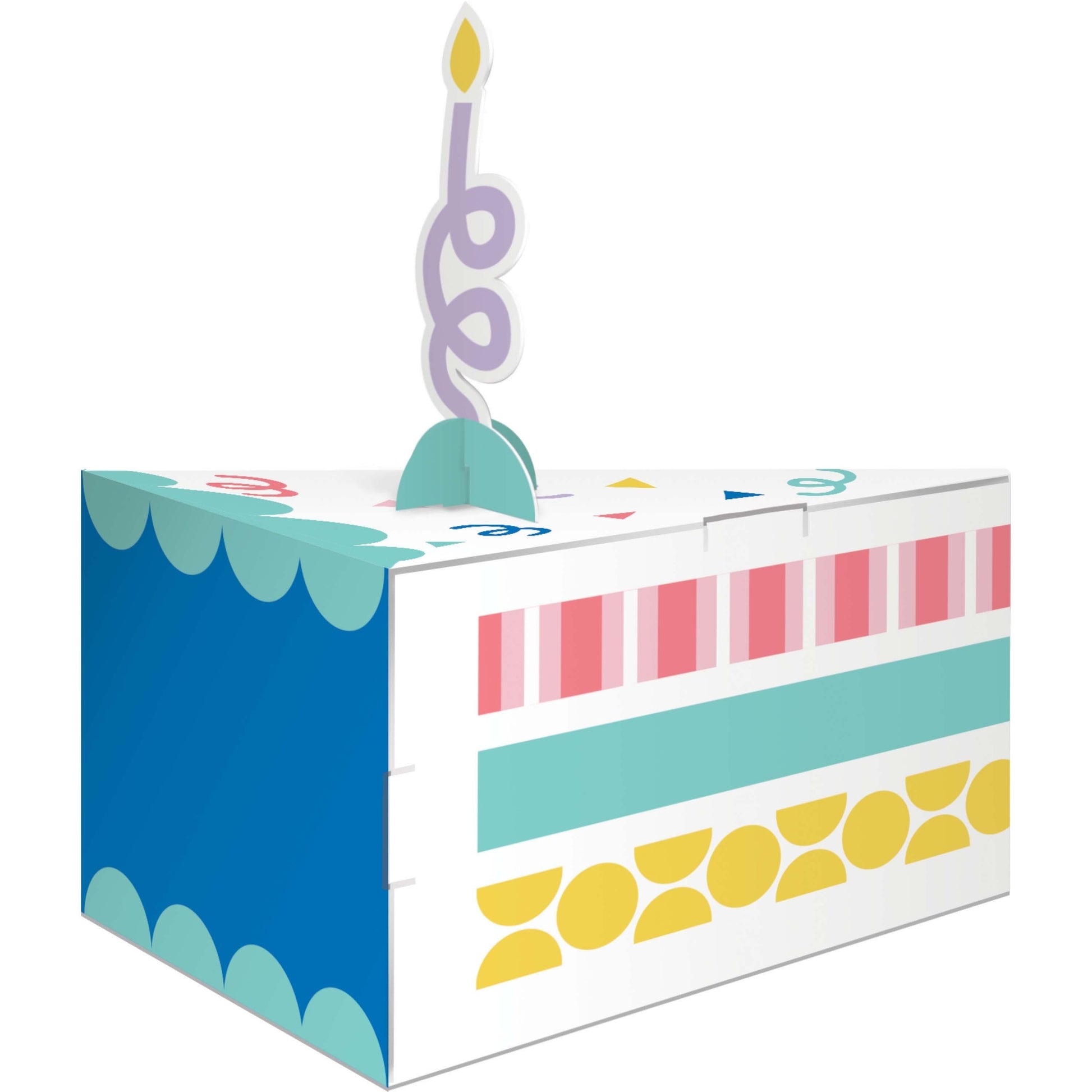 Party Patterns Cake Centerpiece with Favor Boxes 96 ct Slice Favor Box