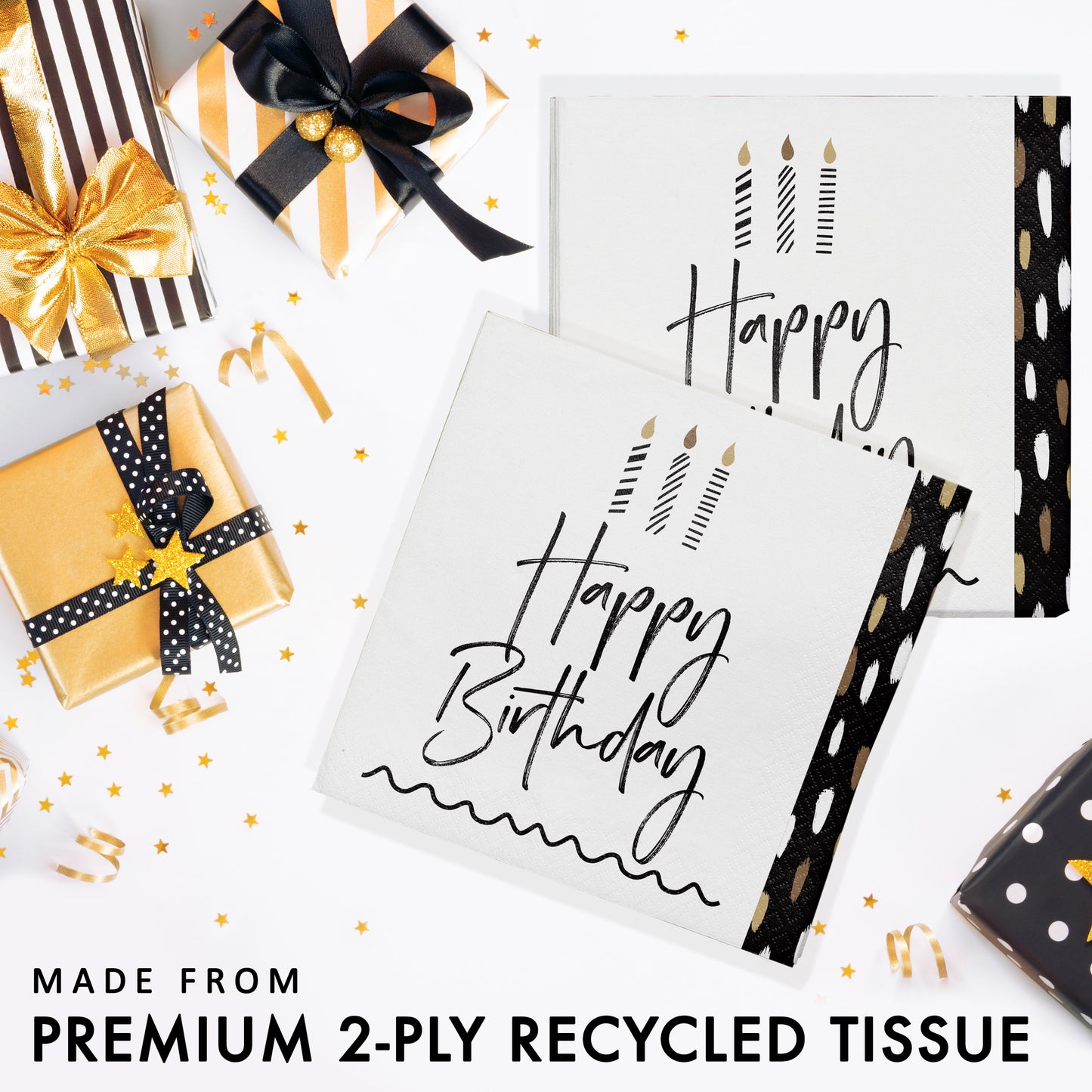 Golden Wishes Happy Birthday Luncheon Napkins 192 ct Feature 
Image