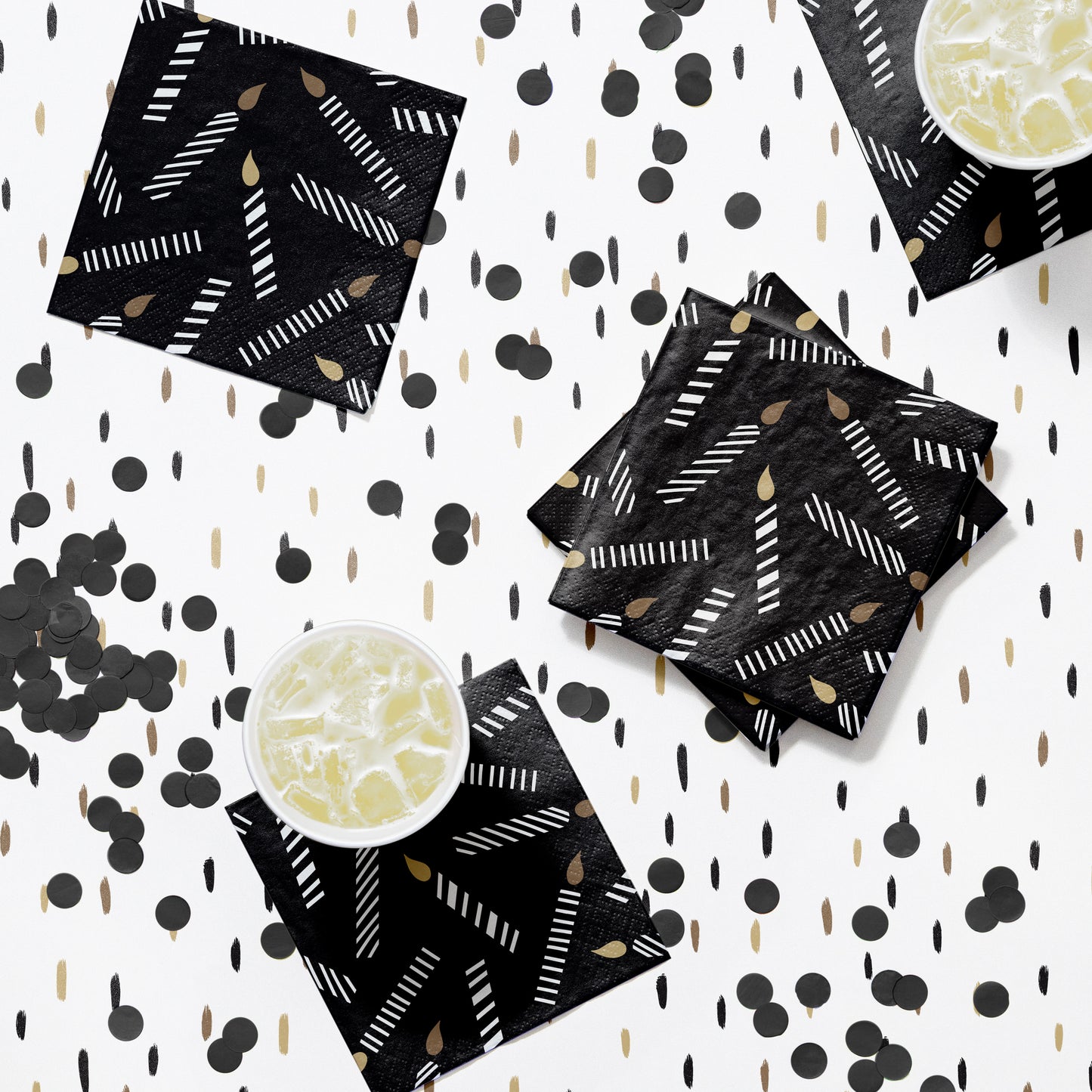 Golden Wishes Beverage Napkins 192 ct Lifestyle Image