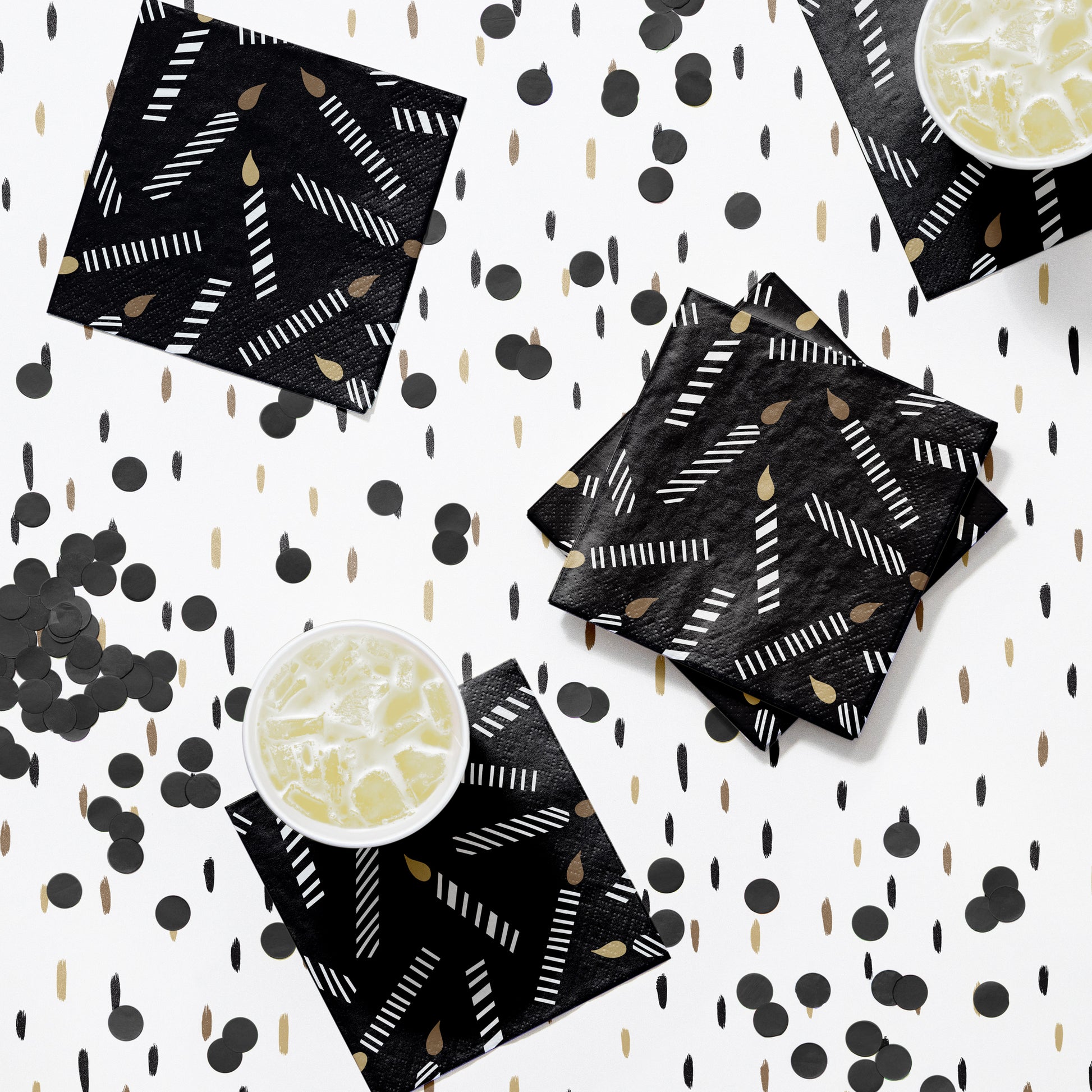 Golden Wishes Beverage Napkins 192 ct Lifestyle Image