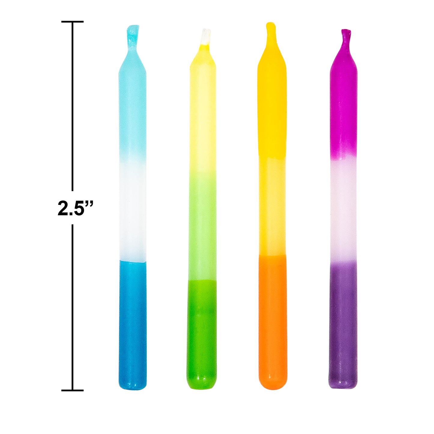 Ombre Striped Birthday Candles 240 ct Dimension Image