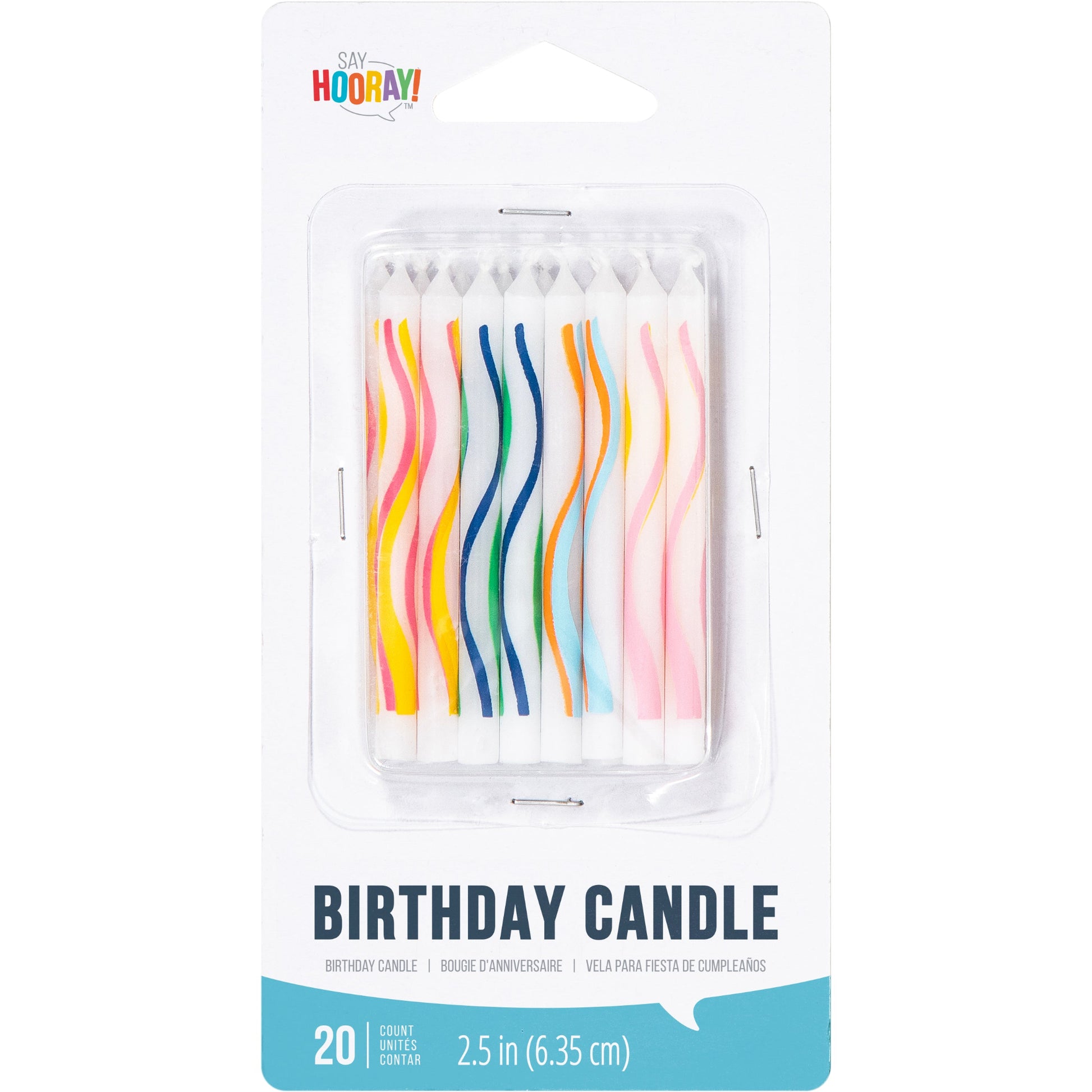 Multicolor Wave Print Birthday Candles 240 ct Package Image