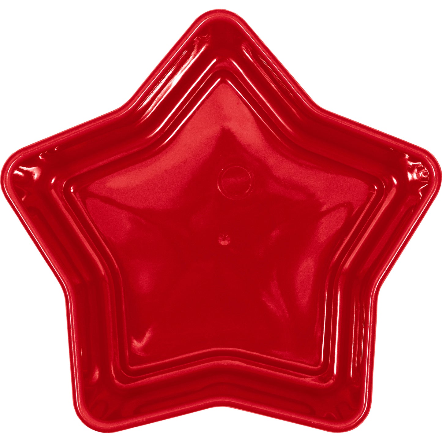 Red star plastic bowl on a white background