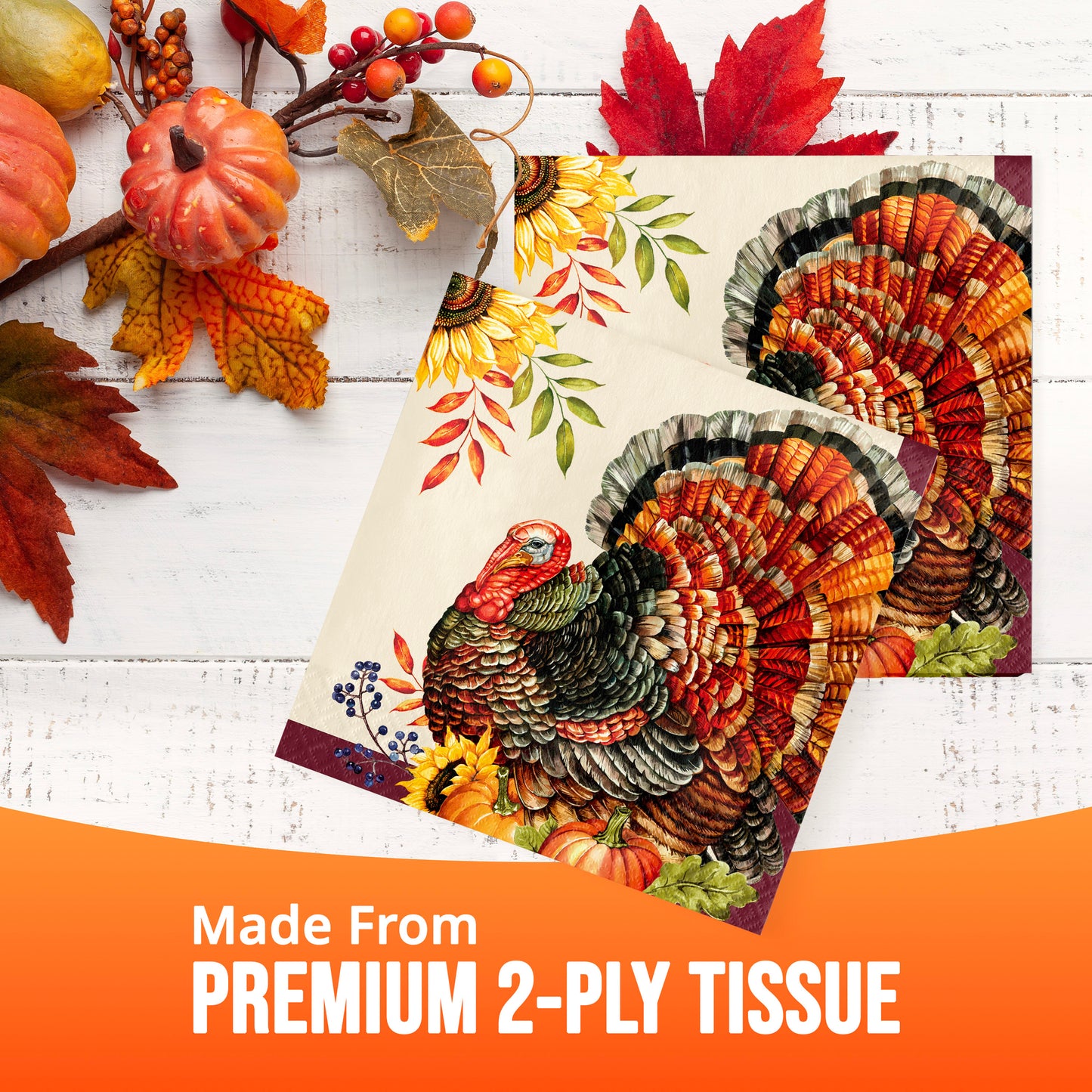 Bountiful Bird Thanksgiving Party Paper Napkins 192 ct