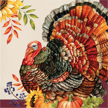 Bountiful Bird Thanksgiving Party Paper Napkins 192 ct