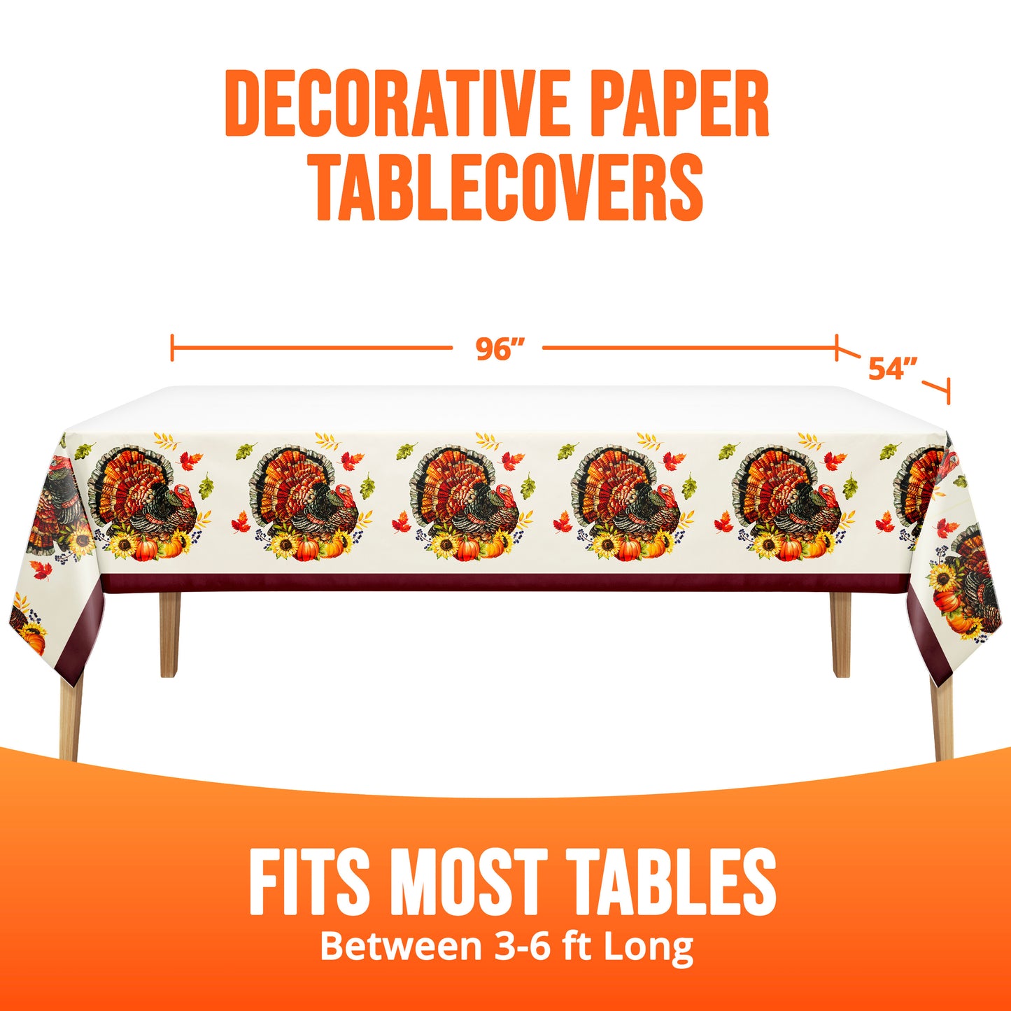 Bountiful Bird Thanksgiving Paper Tablecloths 12 ct