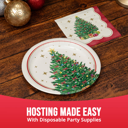 Sparkling Spruce Christmas Beverage Paper Napkins 192 ct