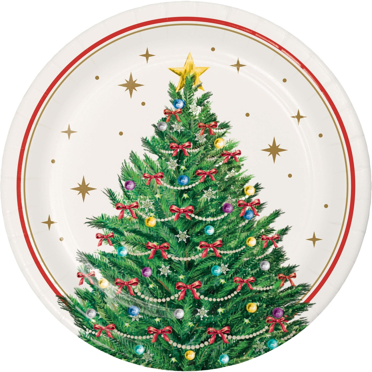 Sparkling Spruce Christmas Dessert Paper Plates 96 ct
