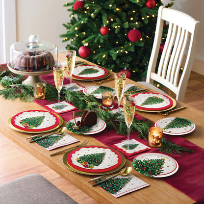 Sparkling Spruce Christmas Dessert Paper Plates 96 ct
