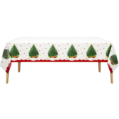 Sparkling Spruce Christmas Paper Tablecloths 12 ct