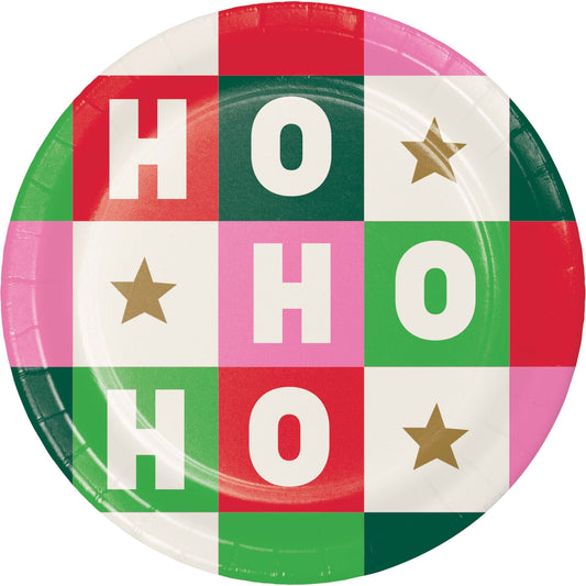 Holiday Hues Ho Ho Ho Christmas Dessert Paper Plates 96 ct