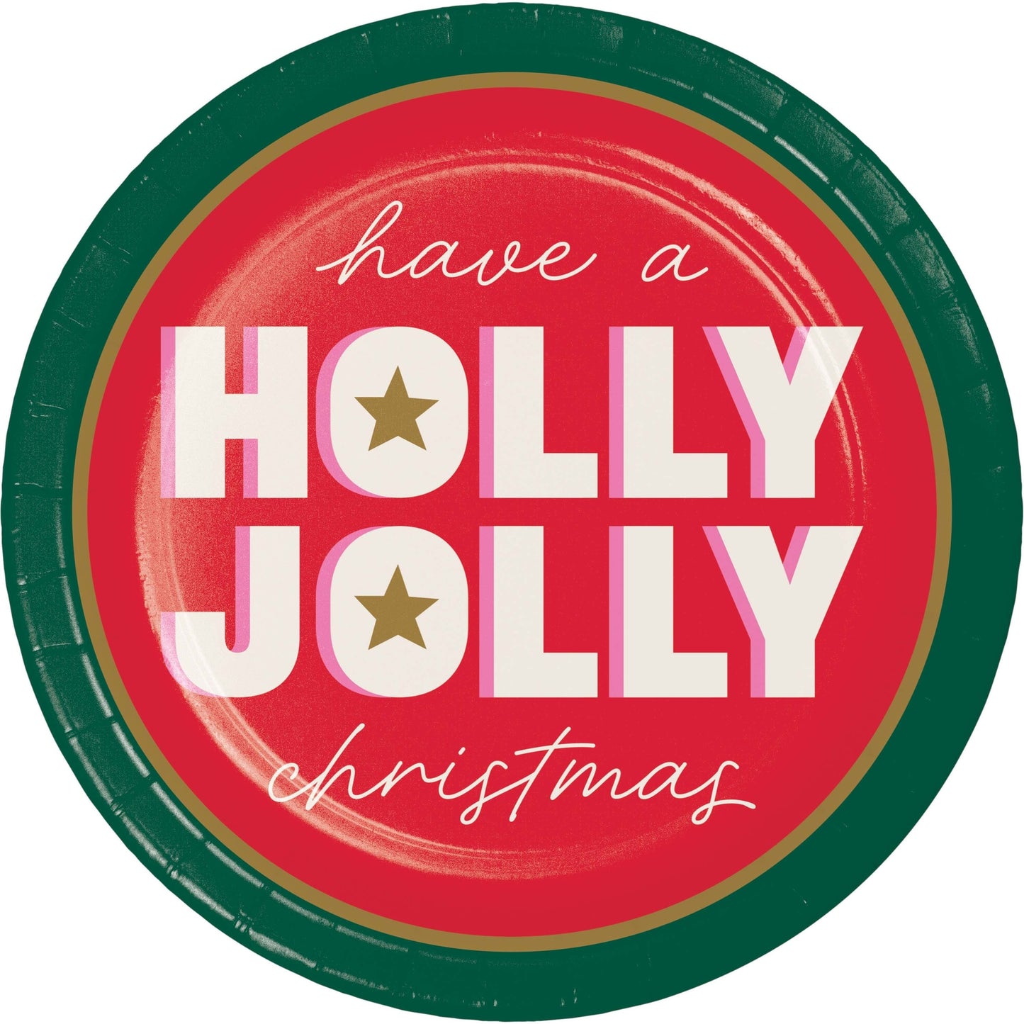 Holiday Hues Holly Jolly Christmas Paper Plates 96 ct
