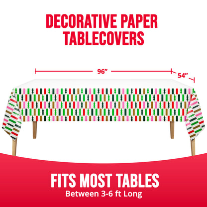 Holiday Hues Christmas Paper Tablecloths 12 ct
