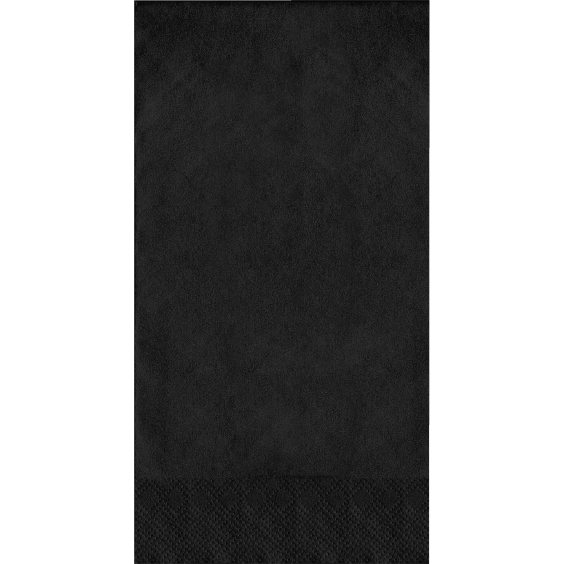 Black paper napkin with a pin emboss pattern on a white background