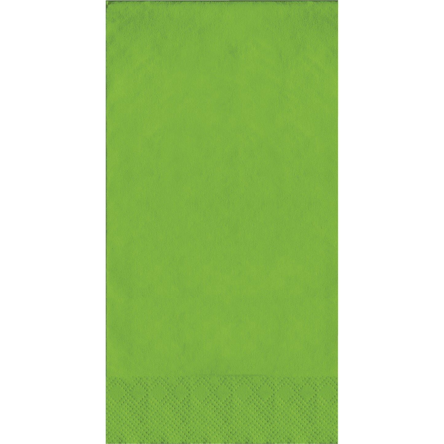 Green napkin with a pin emboss textured pattern on a white background