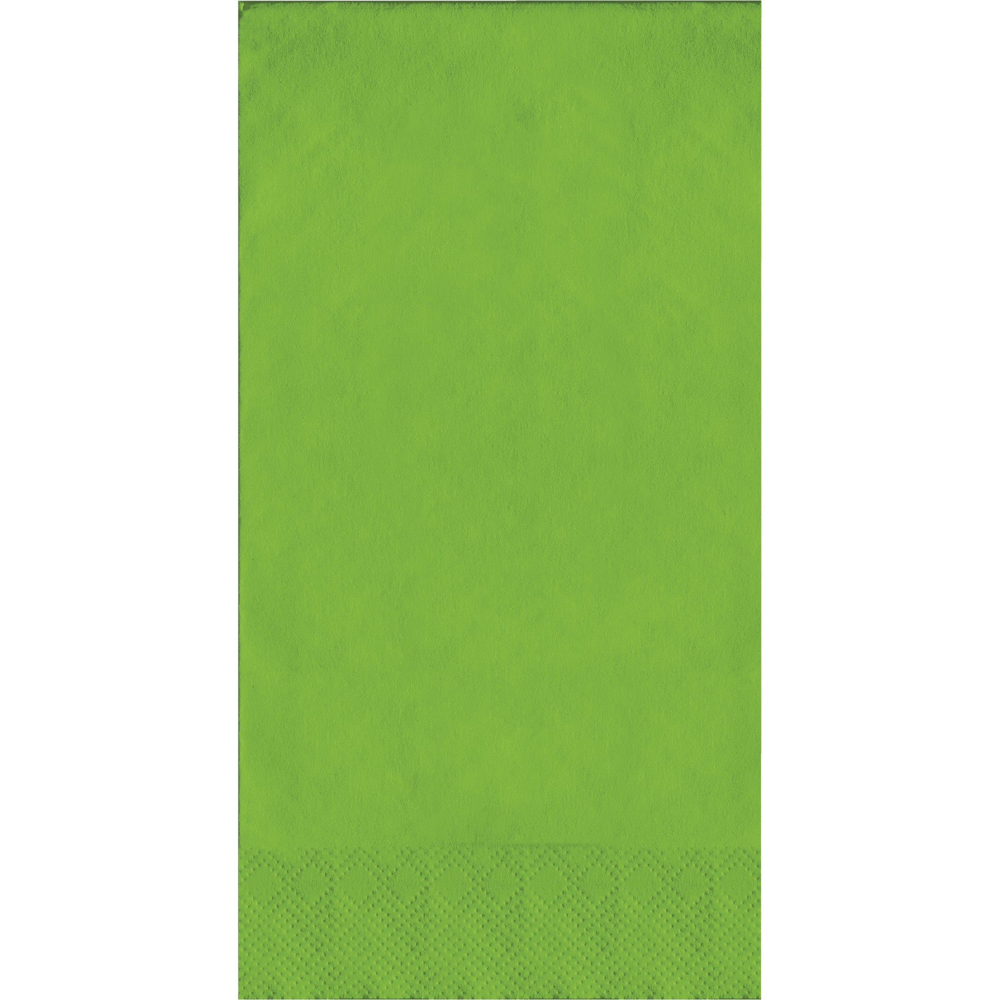 Green napkin with a pin emboss textured pattern on a white background