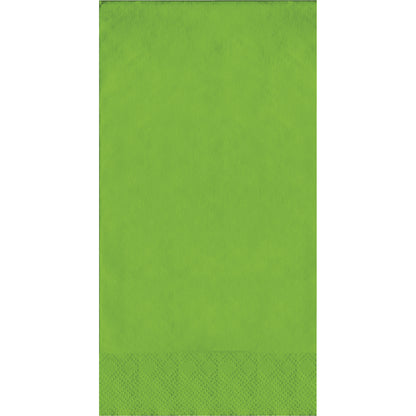 Green napkin with a pin emboss textured pattern on a white background