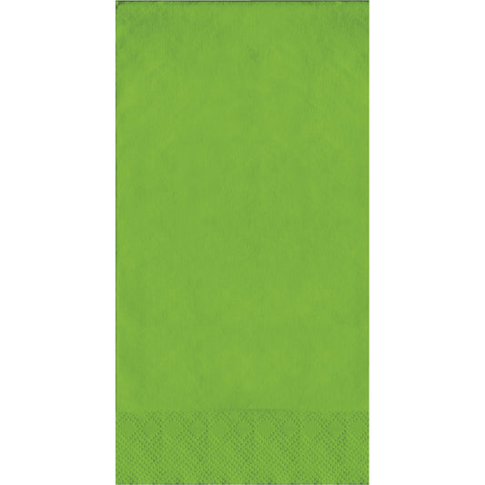 Green napkin with a pin emboss textured pattern on a white background
