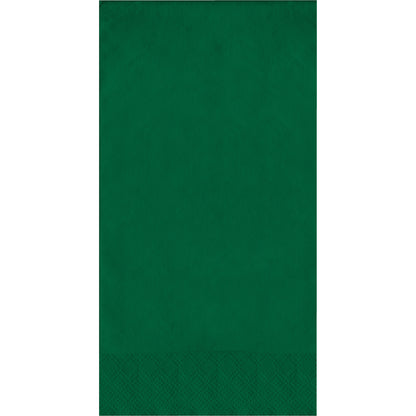 Green napkin with a textured pattern on a white background