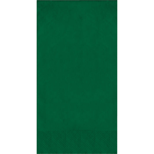 Green guest towels with a textured pattern on a white background