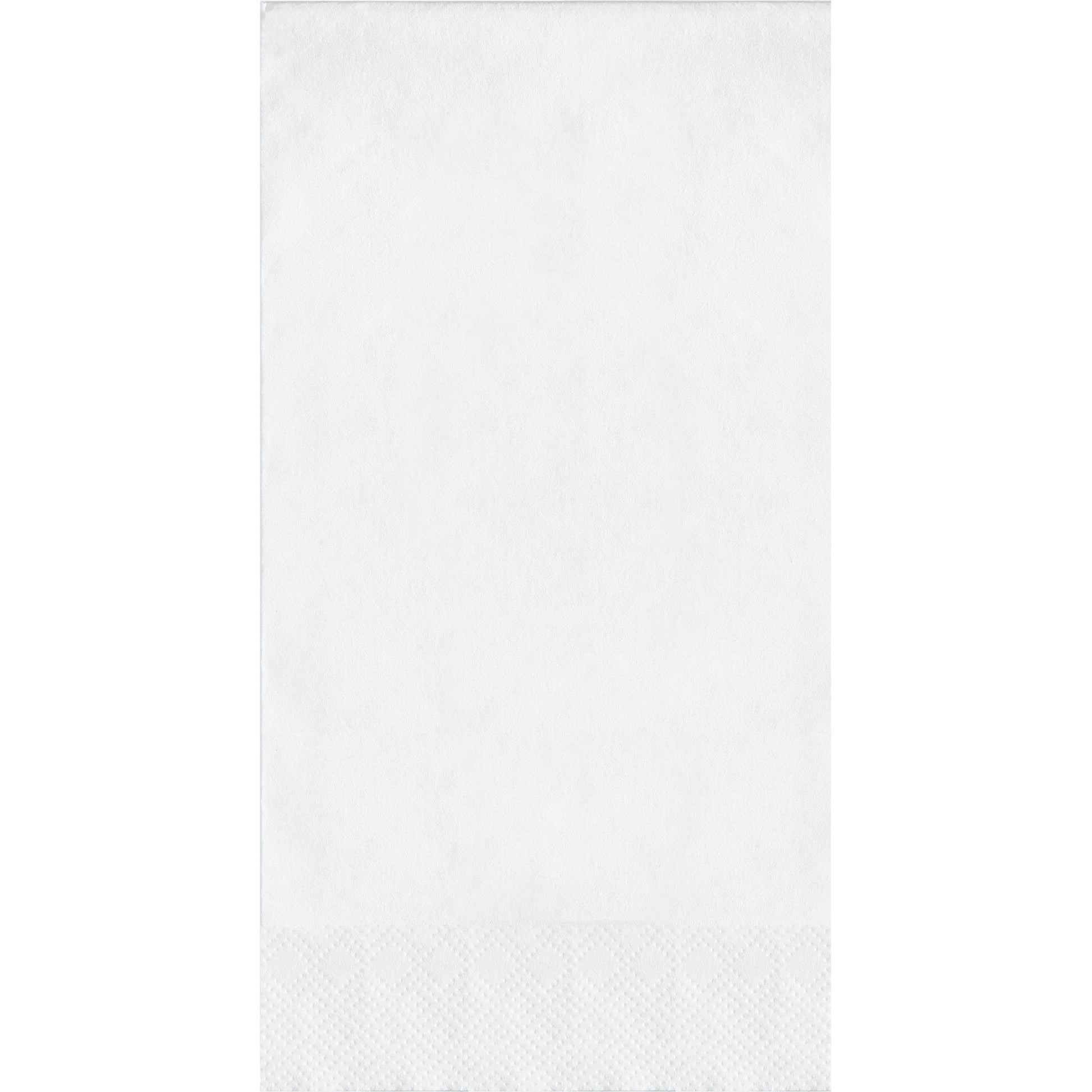 White paper napkin with a textured pin emboss design on a white background