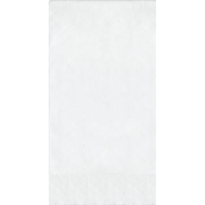 White paper napkin with a textured pin emboss design on a white background