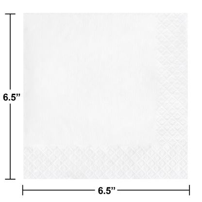 White Luncheon Napkins 3-Ply 500 ct Dimension Image
