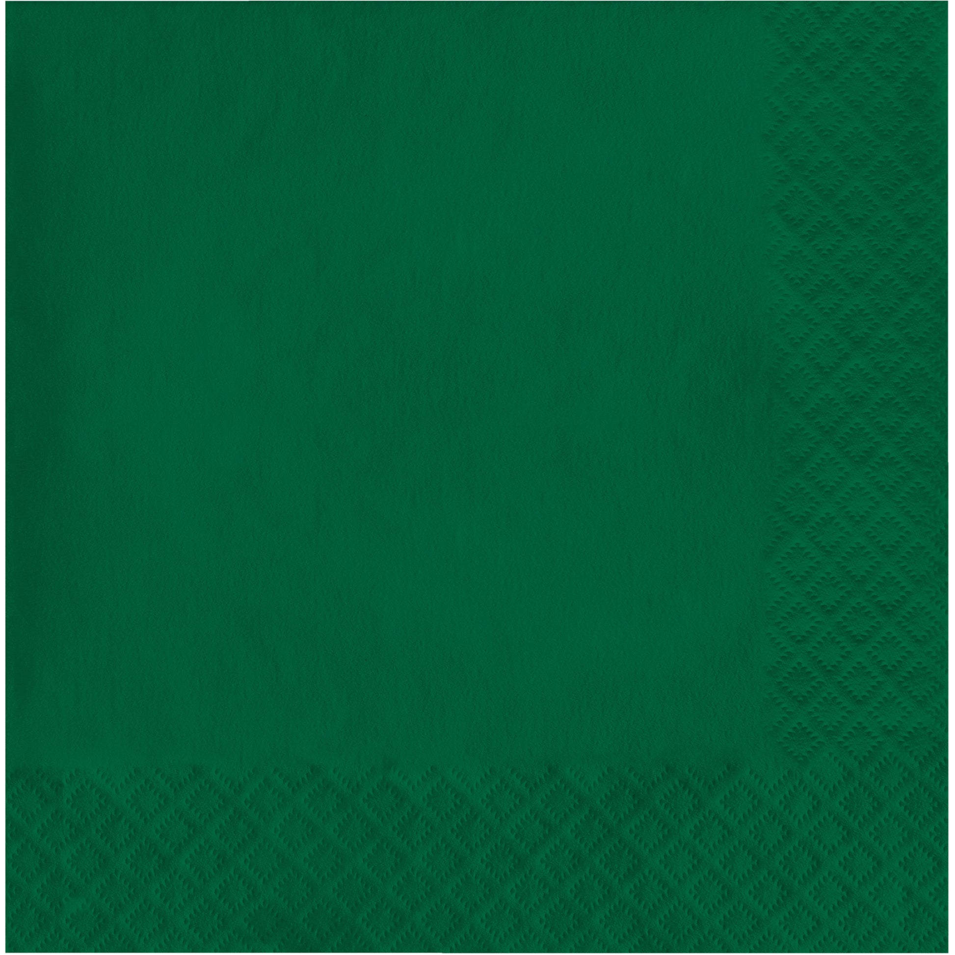 Hunter green dinner napkin with textured pin emboss design