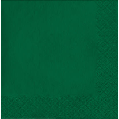 Hunter green dinner napkin with textured pin emboss design