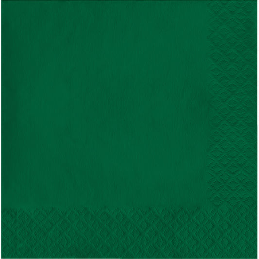 Hunter green dinner napkin with textured pin emboss design