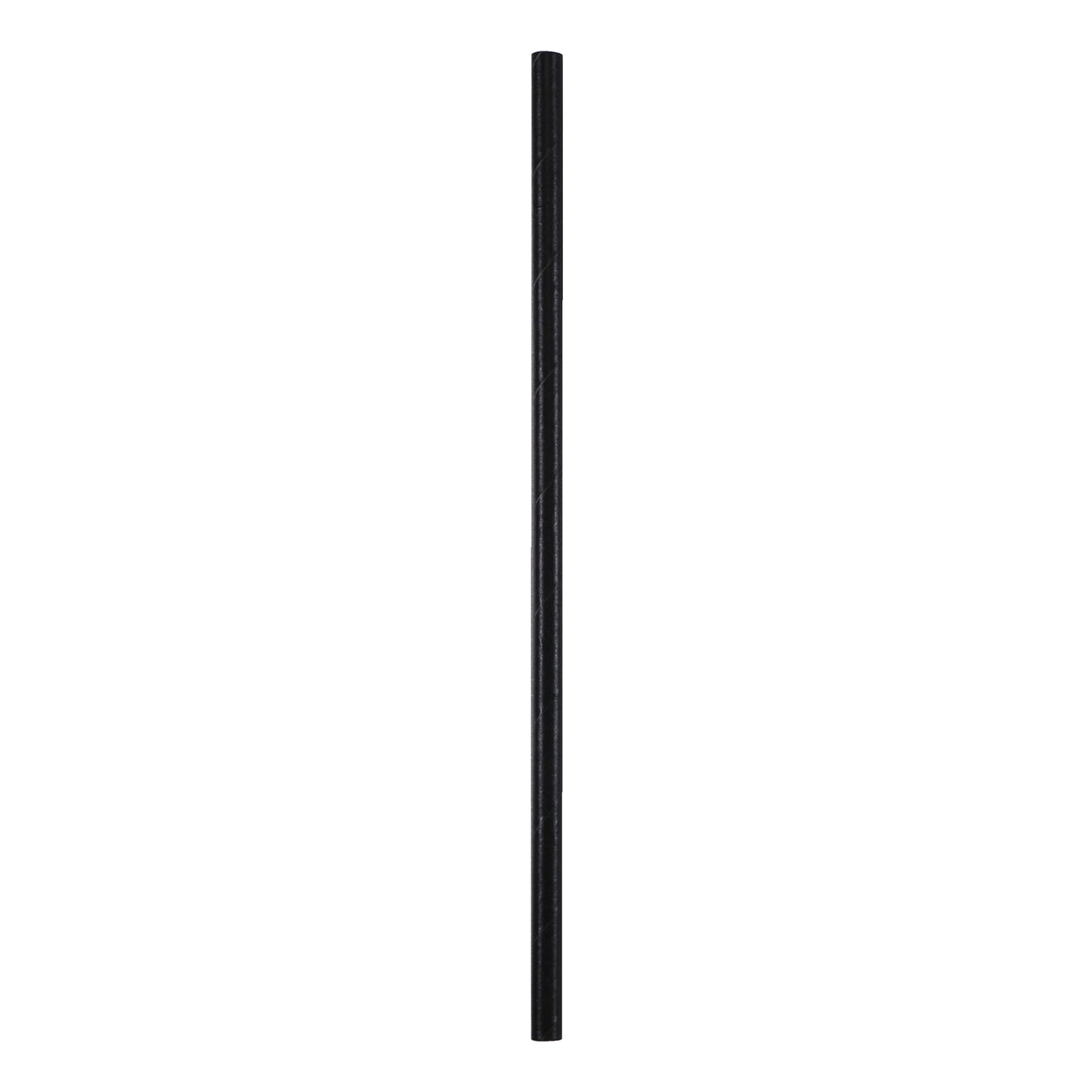 Black paper straw on a white background