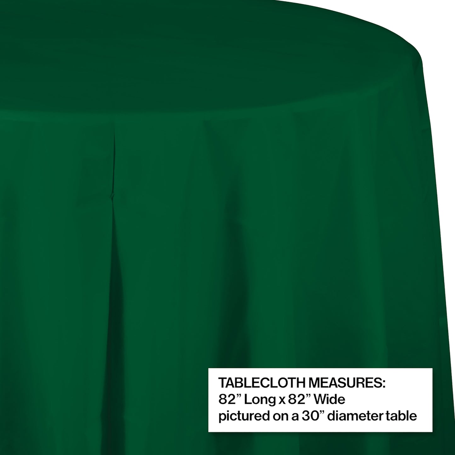 Hunter Green Octy-Round Plastic Tablecloths 12 ct
