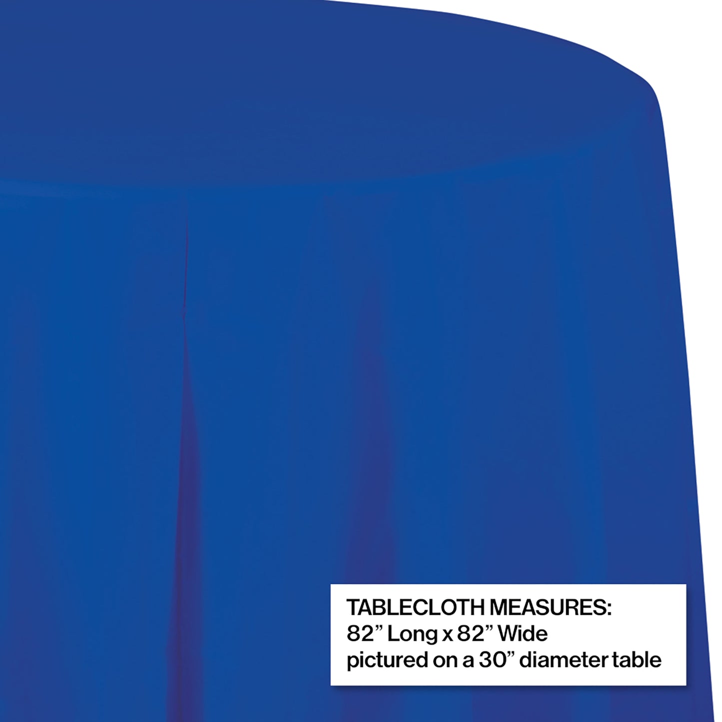 Cobalt Blue Round Plastic Tablecloths 12 ct