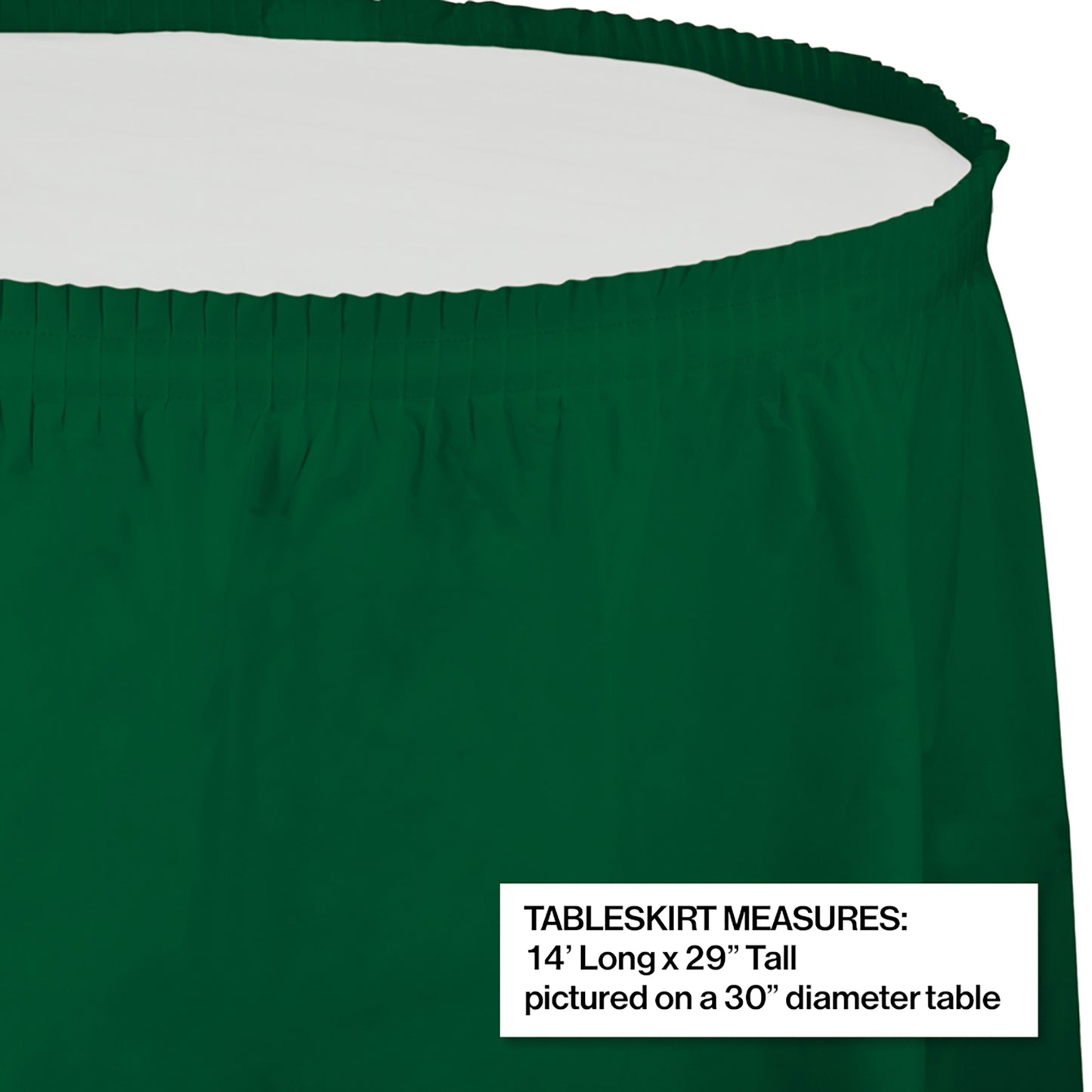Hunter Green Plastic Table Skirt 6 ct