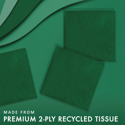 Hunter Green 2-Ply Beverage Napkins 600 ct Feature Callout Image