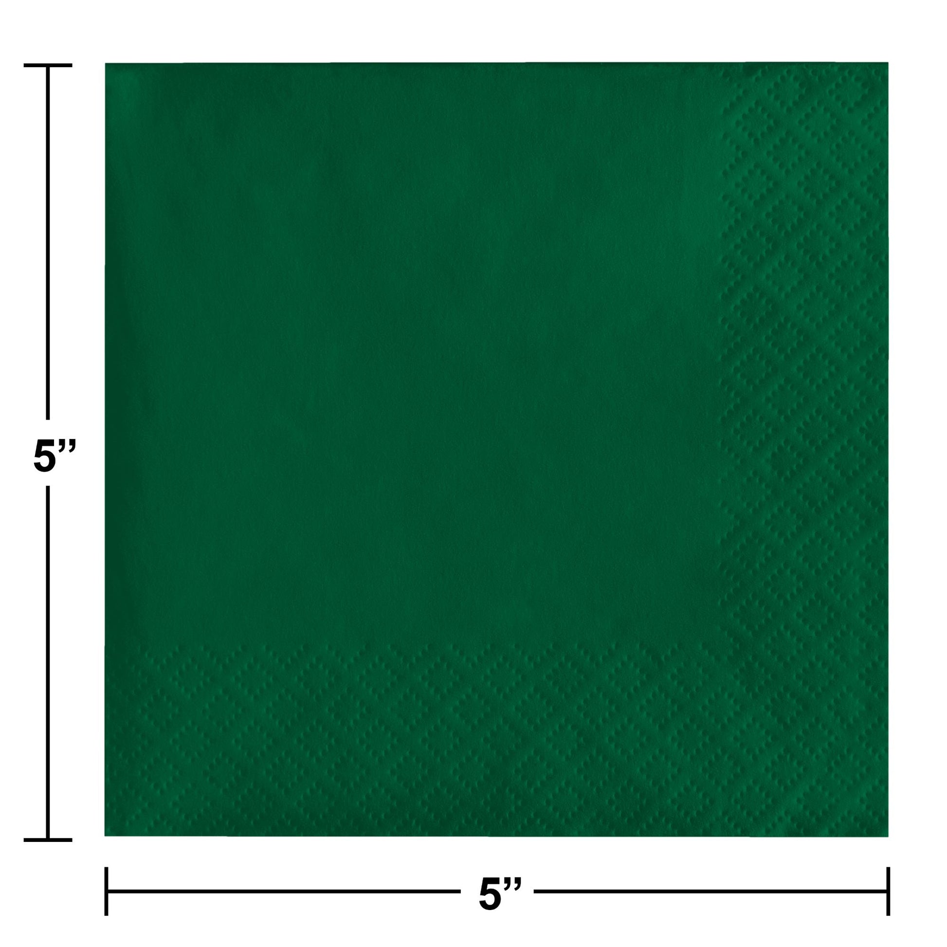 Hunter Green 2-Ply Beverage Napkins 600 ct Dimension Image