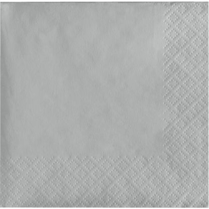 Shimmering Silver 2-Ply Beverage Napkins 1200 ct