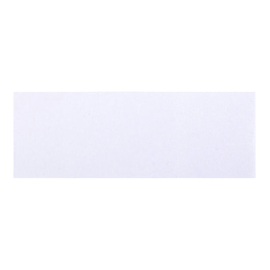 Solid white napkin band with adhesive on a white background