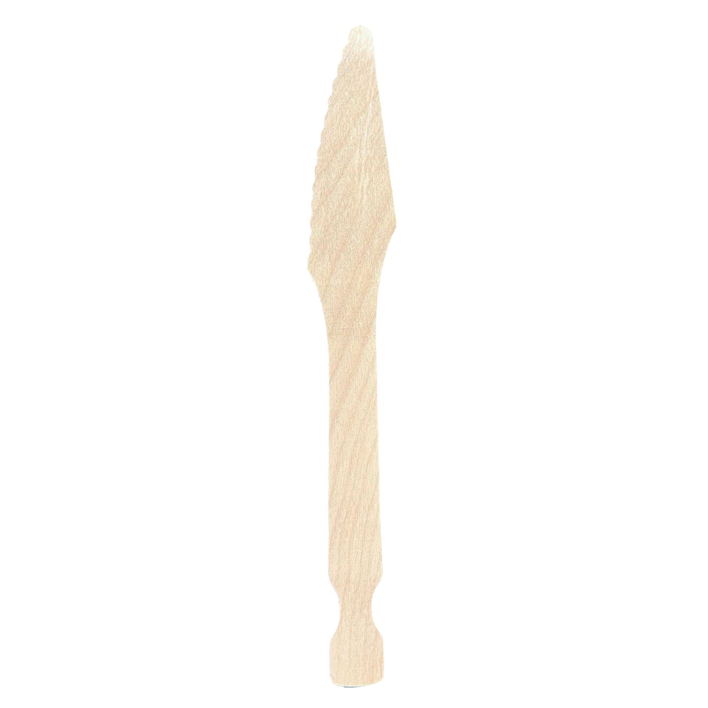 Wooden knife displayed on a white background
