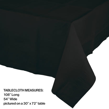 Value Friendly Black Velvet Plastic Tablecloth 12 ct