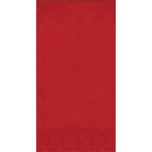Red rectangular napkin on a white background