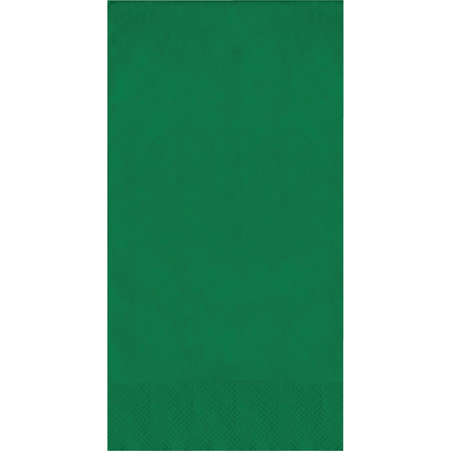 Emerald green pin embossed guest napkin on a white background