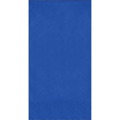Blue dinner napkin on a white background