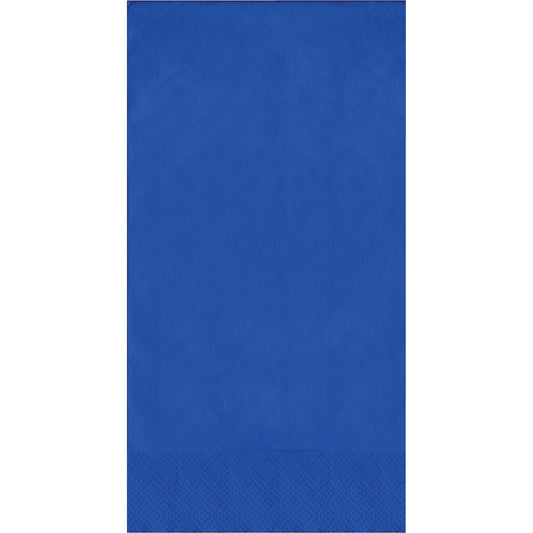 Blue dinner napkin on a white background
