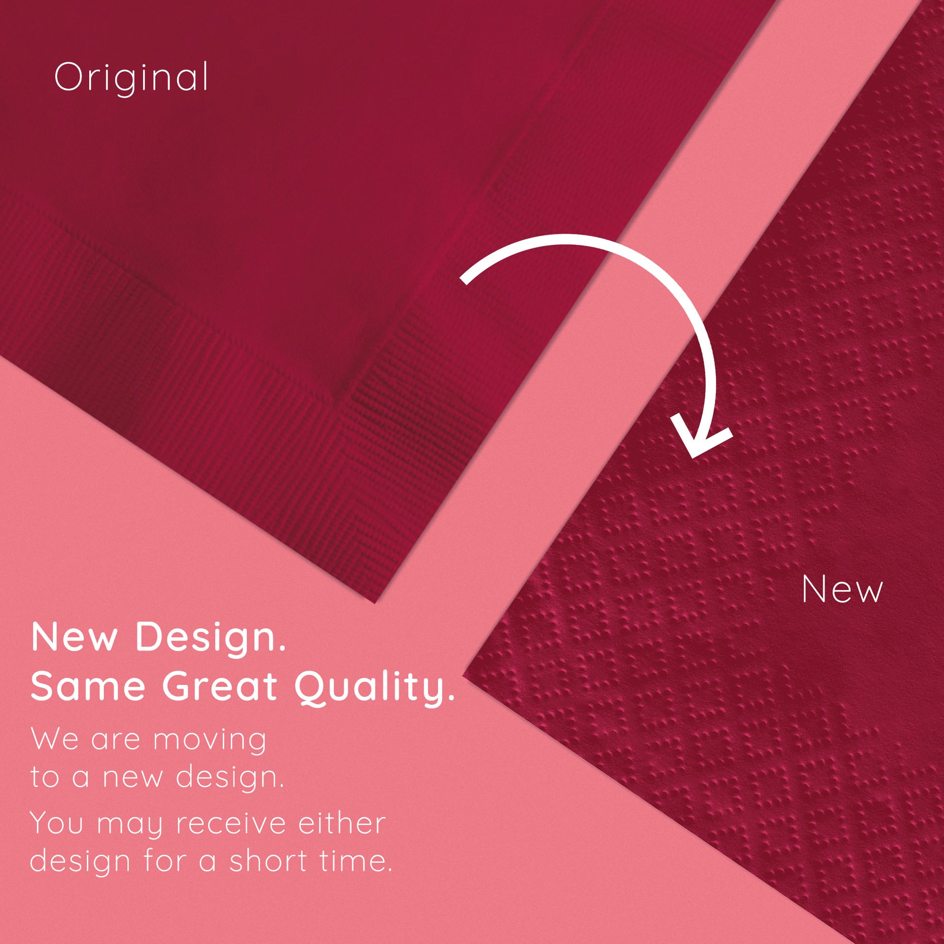 Burgundy Beverage Napkins 3-Ply 500 ct Emboss Callout Image