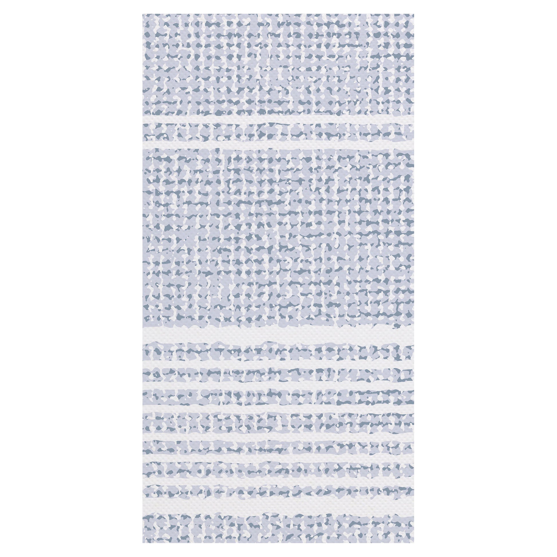 Textured blue and white dinner napkins on a white background